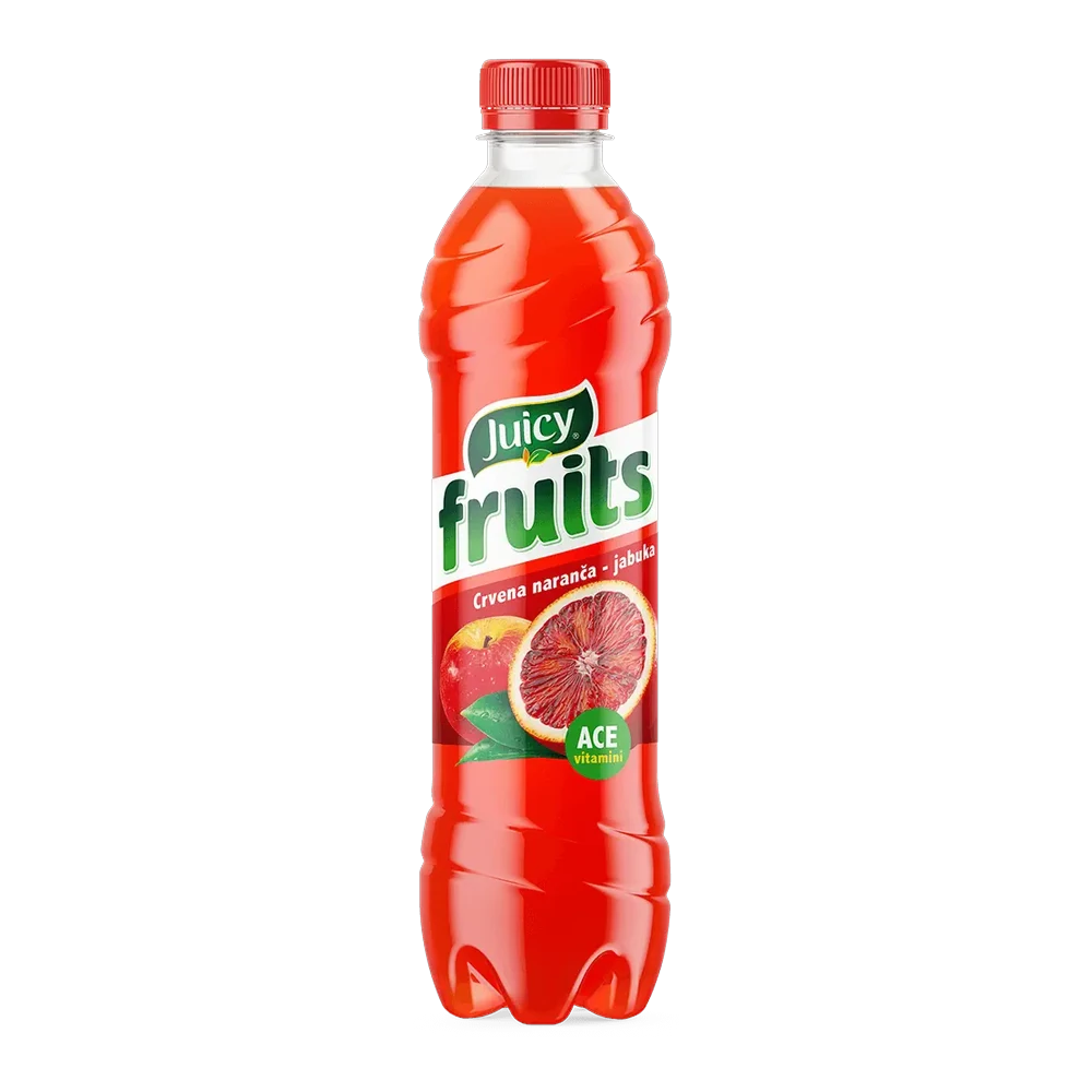 Juicy Fruits, Portokall i kuq & Mollë, 0,5 L